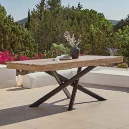 Amelia 6 Seater Wooden Garden Dining Set with 4 Shiro Chairs & Bench with Cushions - thumbnail 2