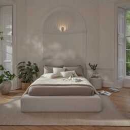 Farrah Double Ottoman Bed - Oat Boucle - thumbnail 2
