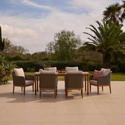 Harlyn 6 Seater Wooden Garden Dining Set with Harlyn Chairs - 200cm - thumbnail 2