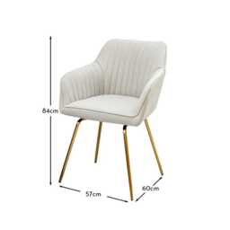 Darcy Office Swivel Chair - Soft Beige with Gold legs - thumbnail 6