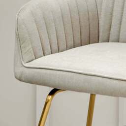 Darcy Office Swivel Chair - Soft Beige with Gold legs - thumbnail 3