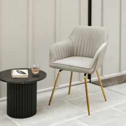 Darcy Office Swivel Chair - Soft Beige with Gold legs - thumbnail 4