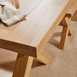 Charlotte Whitewash Dining Table - Cross Leg - thumbnail 6