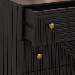 Rayna 3 Drawer Chest of Drawers - Jet Black - thumbnail 4