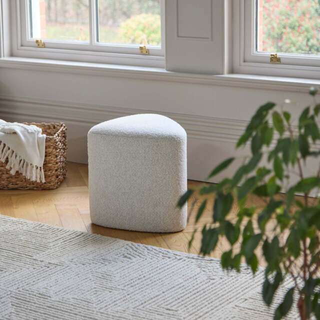 Alder Footstool - Oat Boucle - image 1