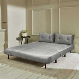 Una 2 Seater Double Sofa Bed - Grey Velvet - thumbnail 2