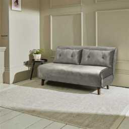 Una 2 Seater Double Sofa Bed - Grey Velvet - thumbnail 4