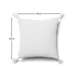 Otura 45x45cm Tasseled Cushion Cover - Ivory White - thumbnail 3