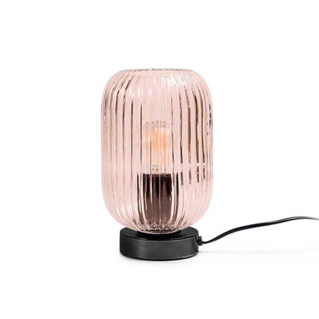 Elland 22.5cm Glass Table Lamp - Pink & Black - image 1