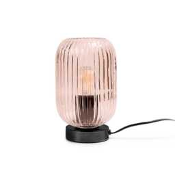 Elland 22.5cm Glass Table Lamp - Pink & Black