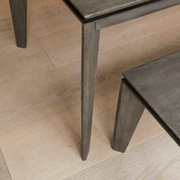 Ethan 3 Seater Mango Wood Dining Bench - Ash Grey - thumbnail 6