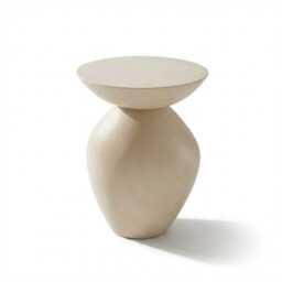 Alder 35cm Round Concrete Side Table - Sand - thumbnail 6