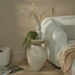 Alder 35cm Round Concrete Side Table - Sand - thumbnail 1