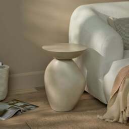 Alder 35cm Round Concrete Side Table - Sand - thumbnail 2