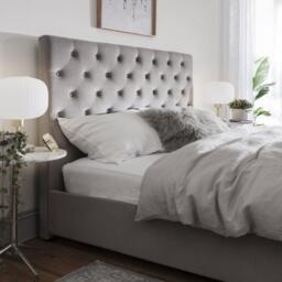 Cavill Fabric Double Size Bed - Grey - thumbnail 2