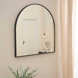 Ingham 70x70cm Metal Arch Mirror - Black - thumbnail 3