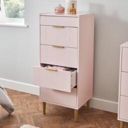 Gloria Tallboy - Blush Pink & Brass Effect - thumbnail 3