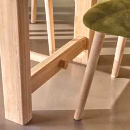 Carter Whitewash Rectangular Dining Table with 6 Freya Fern Green Dining Chairs with Whitewash Legs - thumbnail 5