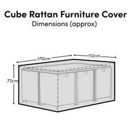 Rectangular Rain Cover 170x112x72cm - Cube 10 Seater Set - thumbnail 1