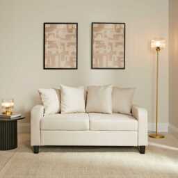 Tracy 2 Seater Sofa - Oatmeal with Black Legs - thumbnail 1