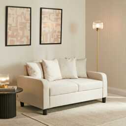 Tracy 2 Seater Sofa - Oatmeal with Black Legs - thumbnail 2