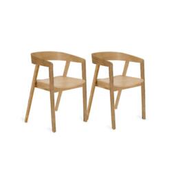 Amelia Whitewash Extendable Dining Table Set - 6 Seater - Ella Pale Oak Armchairs - thumbnail 3