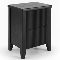 Raleigh Black 2 Drawer Bedside Table - thumbnail 4