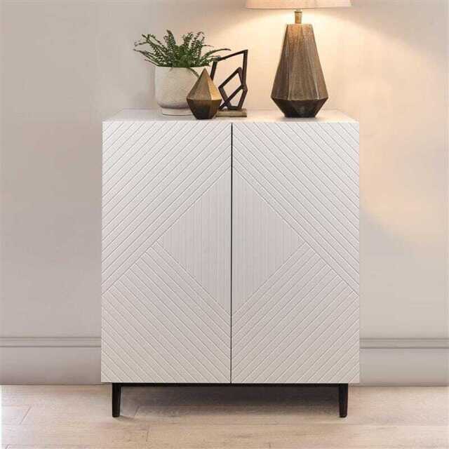 Jack 2 Door Small Sideboard - Geometric White - image 1