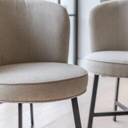 Jacob Sand Dining Chairs - Set of 2 - Black Legs - thumbnail 3