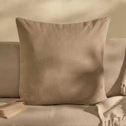 Camber 57x57cm Garden Scatter Cushion Cover - Sand with Off White Piping