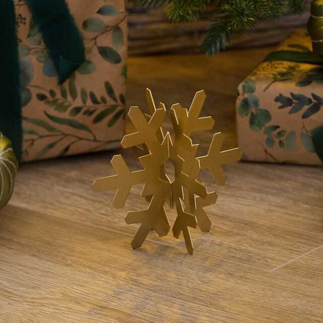 Falun 10cm Metal Snowflake Ornament - Gold - image 1