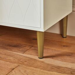 Gloria 2 Door Small Sideboard - White & Brass Legs - thumbnail 3