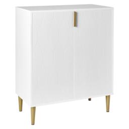 Gloria 2 Door Small Sideboard - White & Brass Legs - thumbnail 4