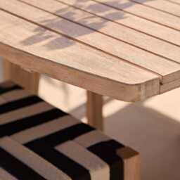 Saffron 6 Seater Extending Wooden Garden Dining Set with Saffron Black/Beige Chairs - thumbnail 6