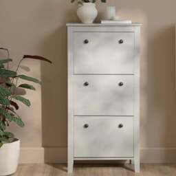 Sandhurst 60cm Three Door Shoe Cabinet - Snow White