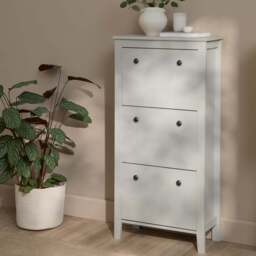 Sandhurst 60cm Three Door Shoe Cabinet - Snow White - thumbnail 2