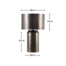 Helmdone 57cm Metal Table Lamp - Black Bronze - thumbnail 3