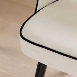 Marilyn Ivory Dining Chairs - Set of 2 - Black Oak Legs - thumbnail 6