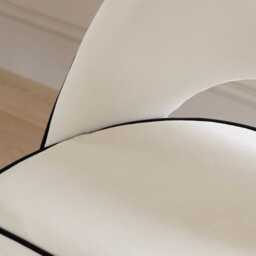 Marilyn Ivory Dining Chairs - Set of 2 - Black Oak Legs - thumbnail 5