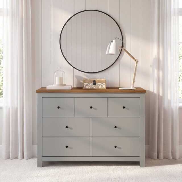 Bampton 7 Drawer Chest of Drawers  - Stone Grey - image 1
