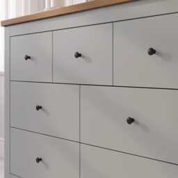 Bampton 7 Drawer Chest of Drawers  - Stone Grey - thumbnail 3