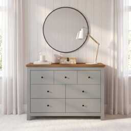 Bampton 7 Drawer Chest of Drawers  - Stone Grey