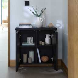 Raleigh 2 Door Small Sideboard - Black - thumbnail 2