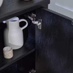 Raleigh 2 Door Small Sideboard - Black - thumbnail 5