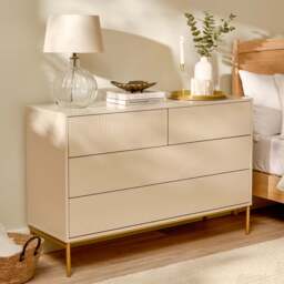 Luella 120cm 4 Drawer Fluted Chest of Drawers - Driftwood - thumbnail 2