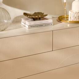 Luella 120cm 4 Drawer Fluted Chest of Drawers - Driftwood - thumbnail 3