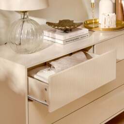 Luella 120cm 4 Drawer Fluted Chest of Drawers - Driftwood - thumbnail 6