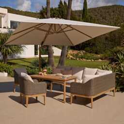 Harlyn 8 Seater Wooden Garden Dining Set with Corner Sofa & 2 Harlyn Dining Armchairs - thumbnail 3