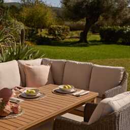 Harlyn 8 Seater Wooden Garden Dining Set with Corner Sofa & 2 Harlyn Dining Armchairs - thumbnail 6