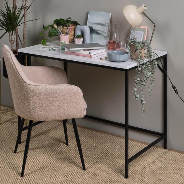 Jay Marble Effect Desk - Black - image 1